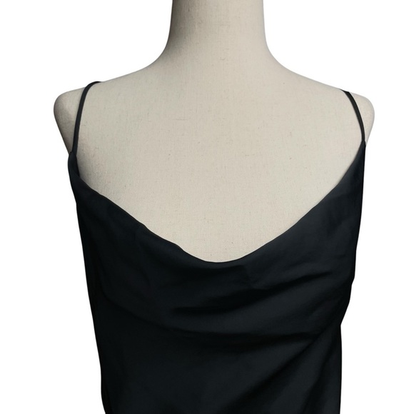 Zara Slip Dress Satin Bias Cut Front Slit Size Large - Picture 5 of 16